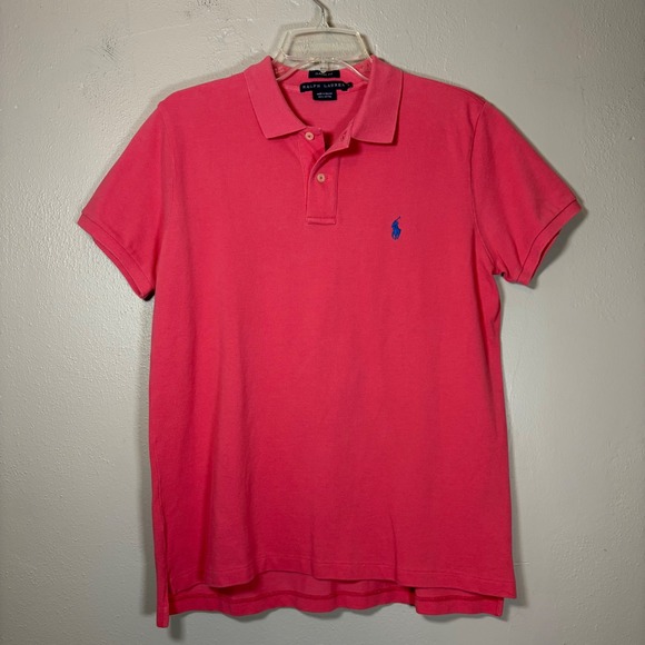 Ralph Lauren Tops - Ralph Lauren Classic Fit Pink Polo Shirt Short Sleeve Cotton Mesh Womens Large